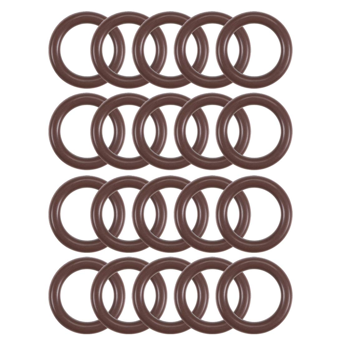 Fluorine Rubber O-Rings 13mm OD 9mm ID 2mm Width, Metric FKM Sealing Gasket, Pack of 20