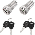 12mm 2 Positions Key Locking Push Button Switch with 2 Keys NO-OFF 12x29mm 2pcs