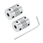 2Pcs 4mm to 4mm Aluminum Alloy Shaft Coupling L25xD19 Flexible Coupler Beam for 3D Printer CNC Machine DIY Encoders and Motors Shaft,Silver