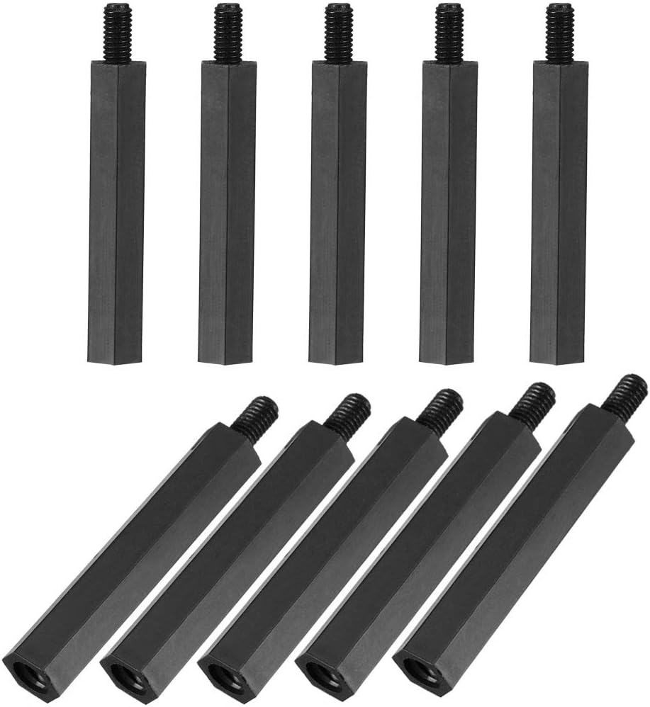 M3x30mm+6mm Male-Female Hex Nylon PCB Motherboard Spacer Standoff for FPV Drone Quadcopter, Computer & Circuit Board Black 50pcs