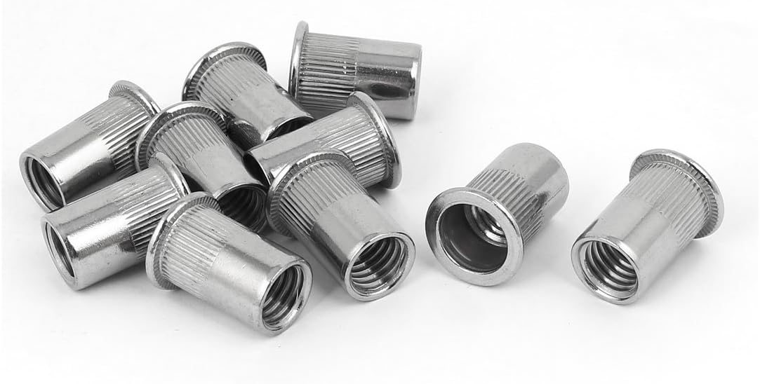 M12 x 1.75mm 304 Stainless Steel Stripe Blind Rivet Nut Insert Nutsert 10PCS