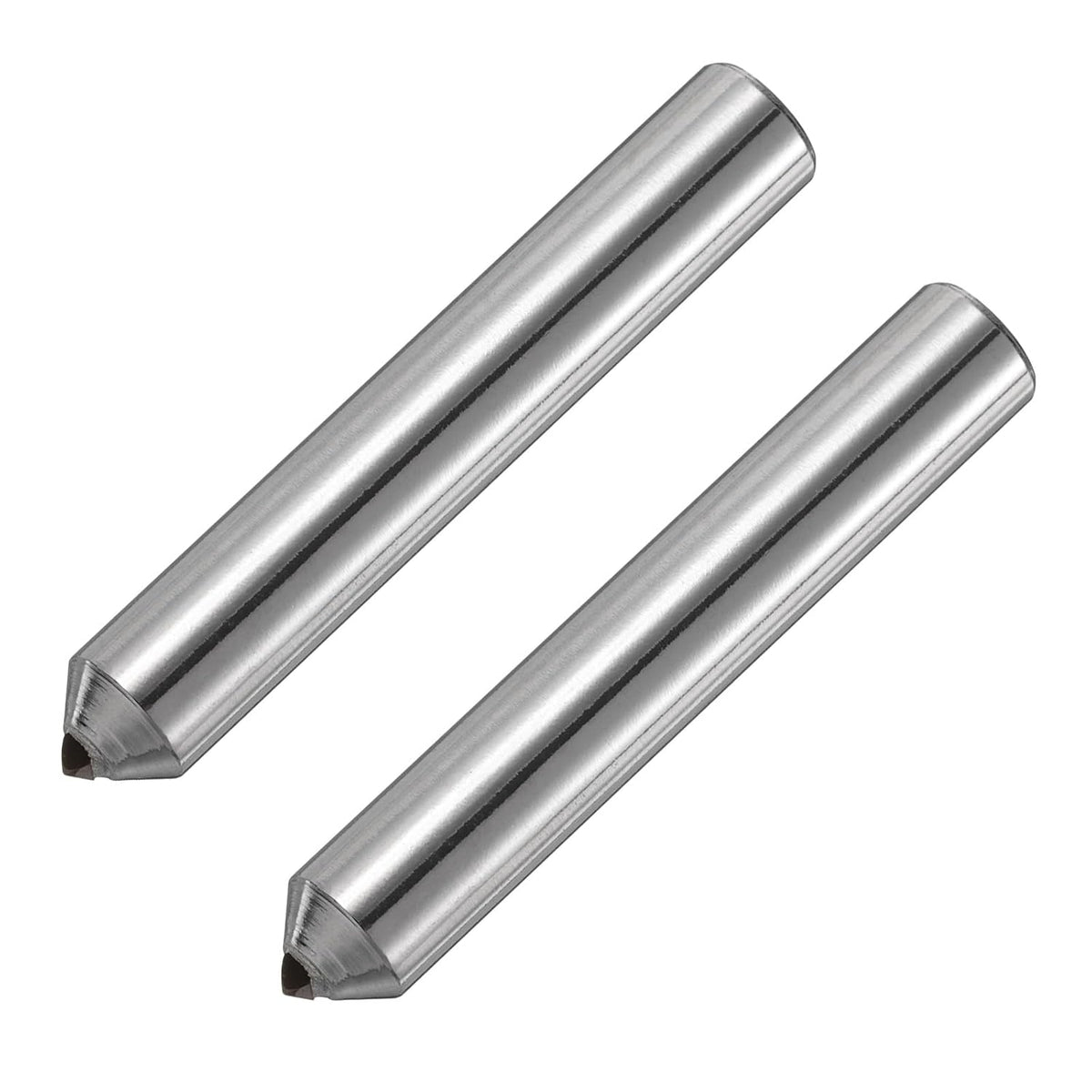 2pcs Diamond Dressers, 8mm x 50mm (5/16" x 2") Single Tapered Point Grinding Wheel Round Pen Welded Diamond Dressing Tools, Silver Tone