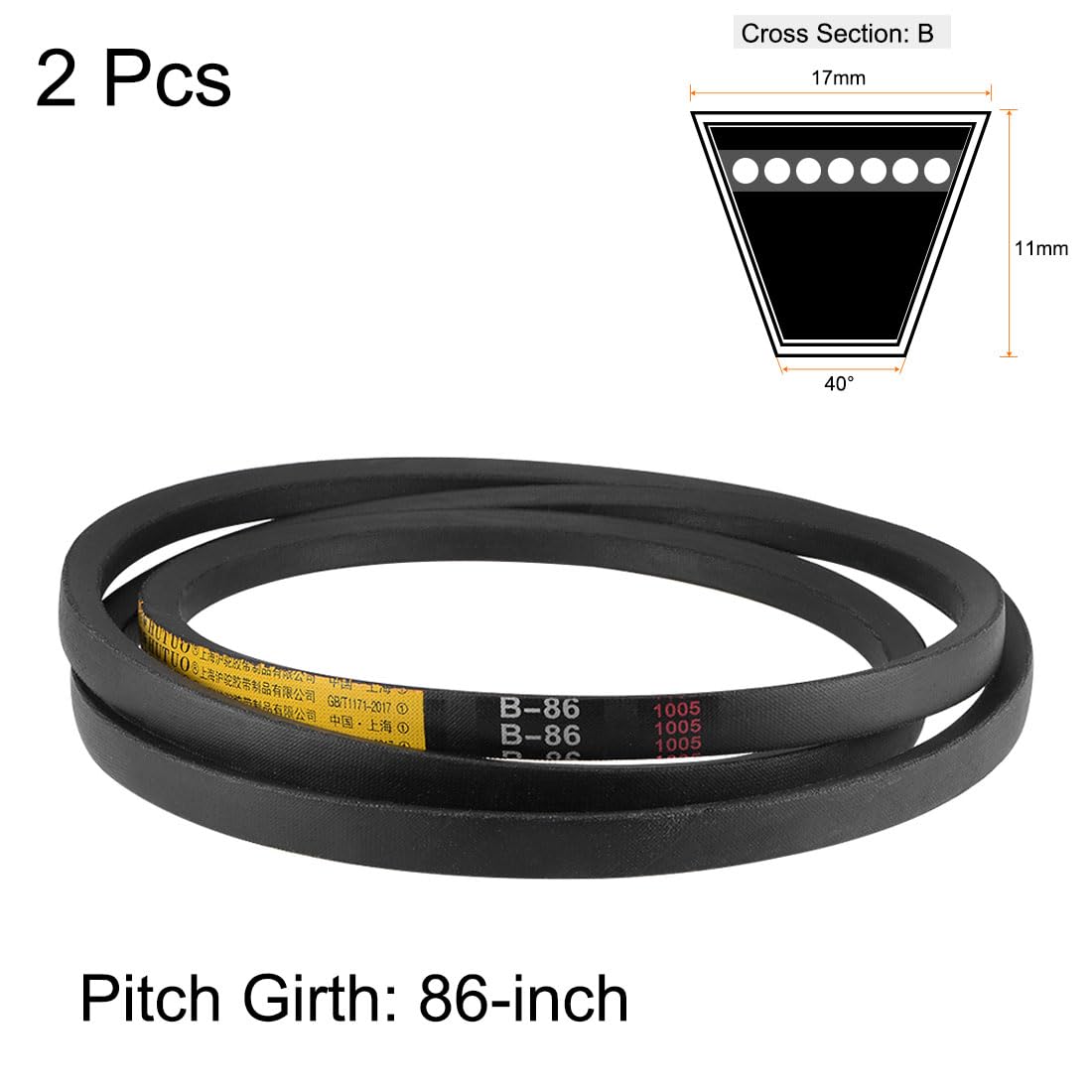 B60 รายเส้น V-Belts 60" ยาว, รายเส้นลูกขนานยาง ส่วน B 2 ชิ้น