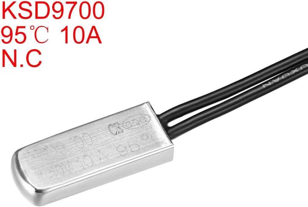 KSD9700 Termometre, 95℃ Normal Kapalı Sıcaklık Anahtarı Termal Anahtar, N.C 10A Metal Sıcaklık Denetleyici 2adet