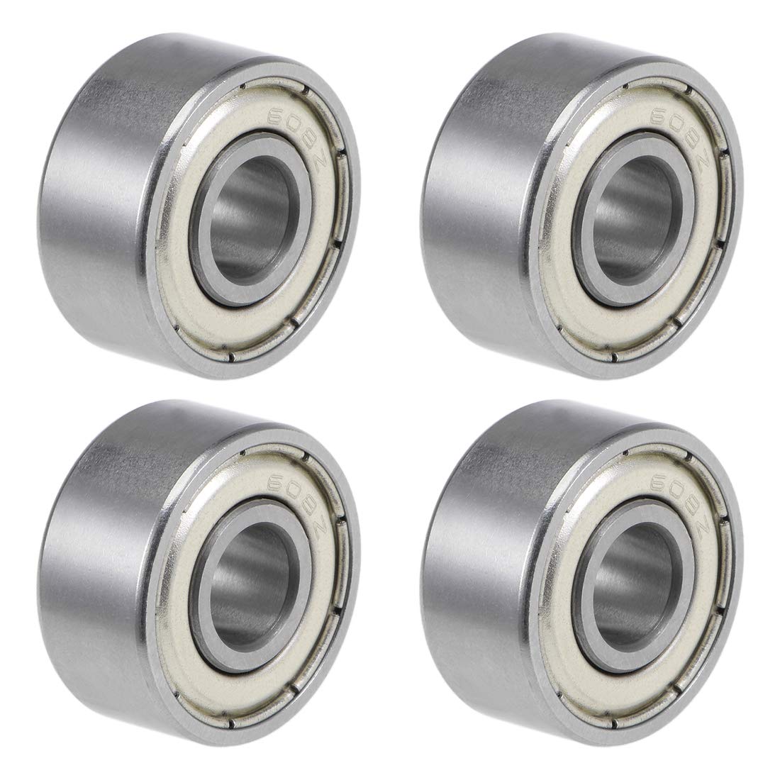 608-10ZZ Deep Groove Ball Bearings 8mm Inner Dia 22mm OD 10mm Bore Double Shielded Chrome Steel Z2 4pcs
