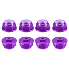 8Pcs Hex Self Lock Nuts, M6x1mm CNC Aluminum Flanged Nylon Insert Nuts, Anodizing Flange Locknut for Fasteners, Purple