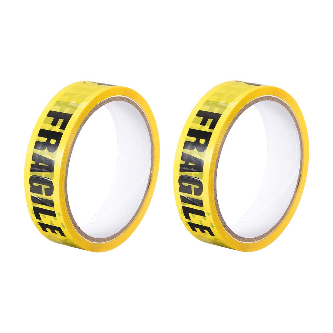 Caution Warning Stripe Sticker Adhesive Tape Fragile Marking, 82 Ft x 1 Inch(LxW), Yellow Black for Workplace Wet Floor Caution 2pcs
