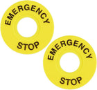 2 Pcs 22mm Inner Diameter Emergency Stop Sign For Push Button Switch Replacement