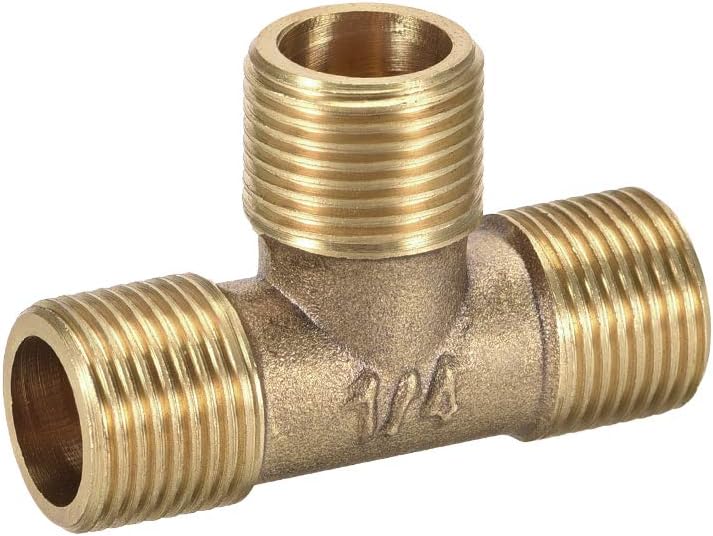 Brass Tee Pipe Fitting 3/8BSP Male Thread T Shaped Connector Coupler