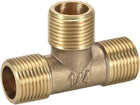 Brass Tee Pipe Fitting 3/8BSP Male Thread T Shaped Connector Coupler