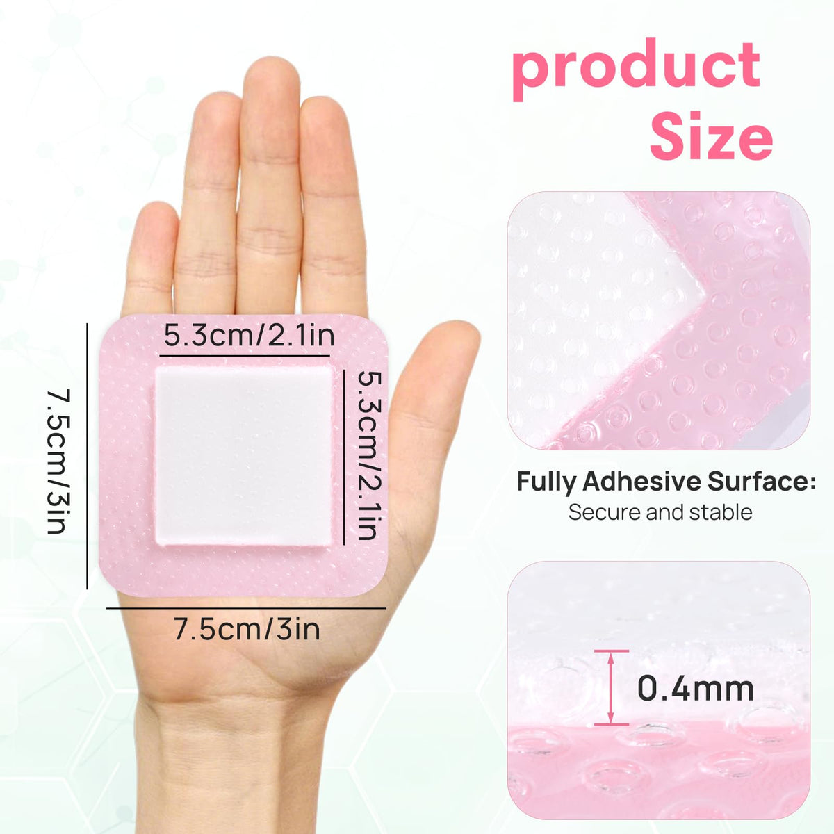 Sciarpa in Schiuma di Silicone Rosa con Bordo 3"x3" (10 Confezioni) Super Assorbente