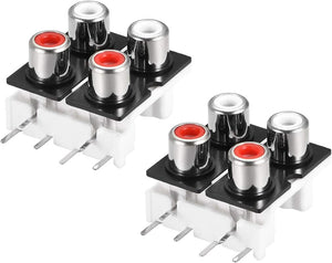 AV อุปกรณ์ออกเชื่อมกลาง 4 RCA จักรพันธ์หญิง 6 ตะดันเชื่อมต่อสาย โปรไซ่ตั้งเครื่องงาน 2 ชิ้น