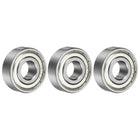 3 Pcs 1615ZZ Deep Groove Ball Bearing 7/16" x 1-1/8" x 3/8" Double Metal Sealed, Chrome Steel Bearings