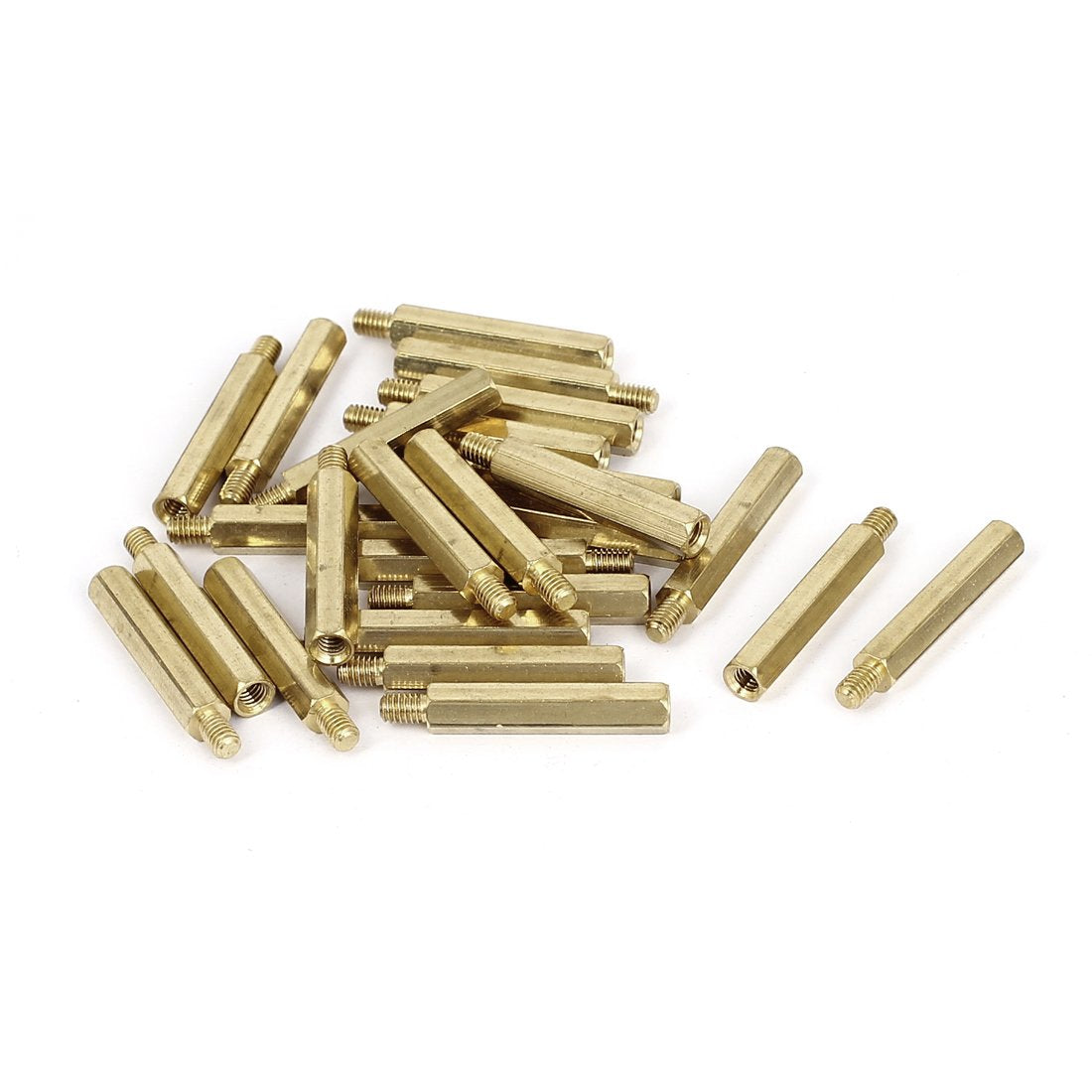 M4x30+6mm Female/Male Threaded Brass Hex Standoff Pillar Spacer 25pcs
