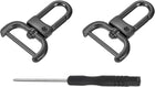 2Pcs Swivel Clasps Hook, 25mm 0.98" Detachable Snap Metal Lobster Claw Clasp Hook with Screwdriver for Purse Keychain DIY Craft, Black