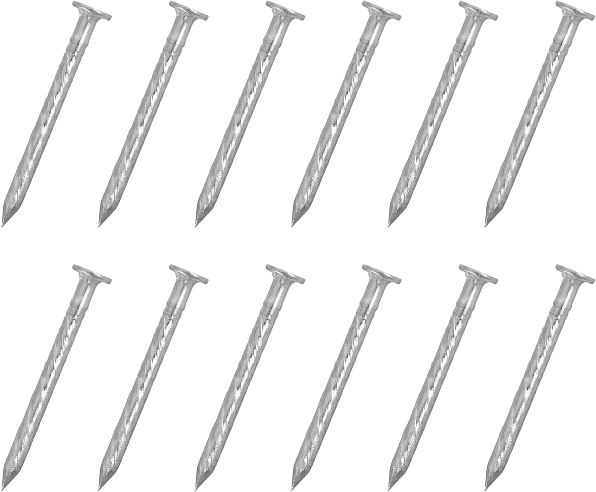 50Pcs Fence Deck Nails, 1 Inch 304 Stainless Steel Spiral Deck Nail Spiral Shank Spikes for House Floor Repairing Wall Woodworking, Silver
