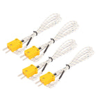 3.3Ft K Type Yellow Plug 50-200 Celsius Temperature Thermocouple Wire 4 Pcs