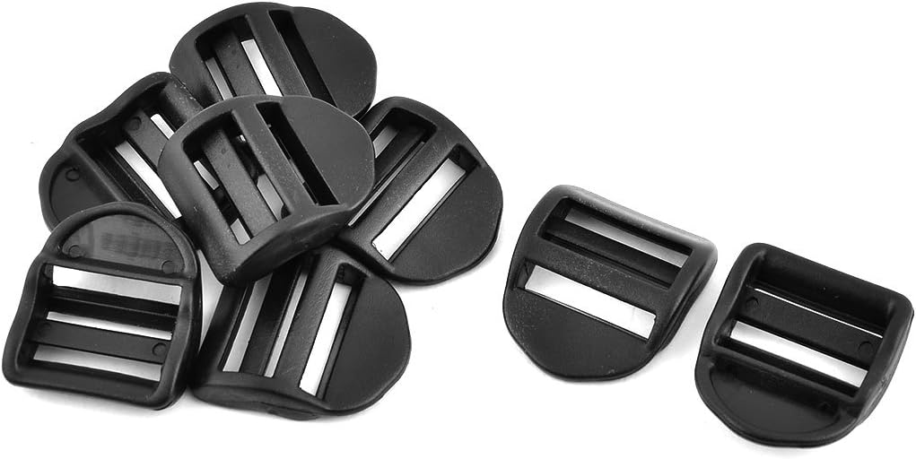 LinkMejor Plastic Luggage Bag Strap Belt Adjustive Tension Buckles 8 Pcs Black