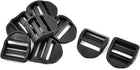 LinkMejor Plastic Luggage Bag Strap Belt Adjustive Tension Buckles 8 Pcs Black