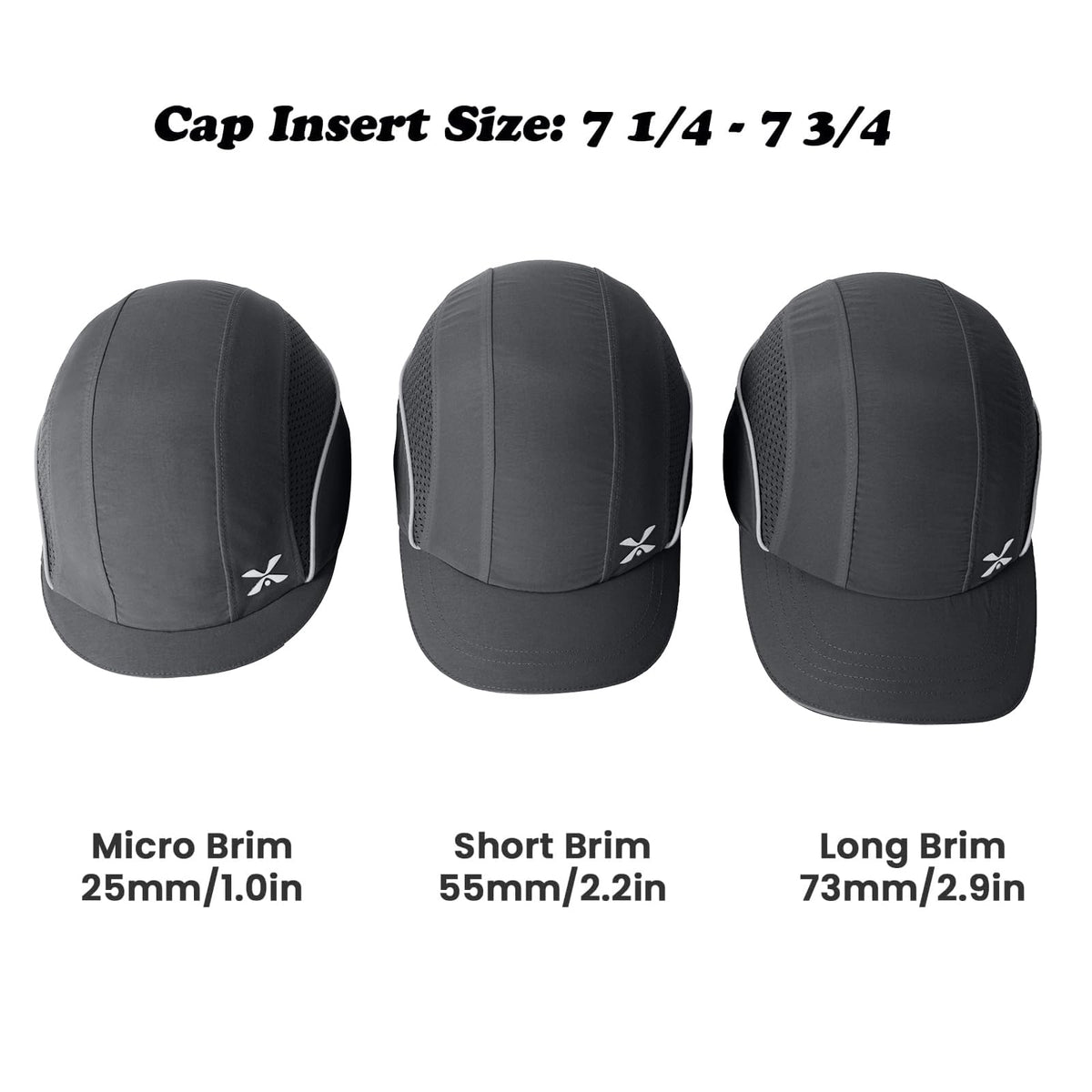 Safety Bump Cap, Lightweight Baseball Style Hard Hat Head Protector Breathable 18109 Gray Micro Brim