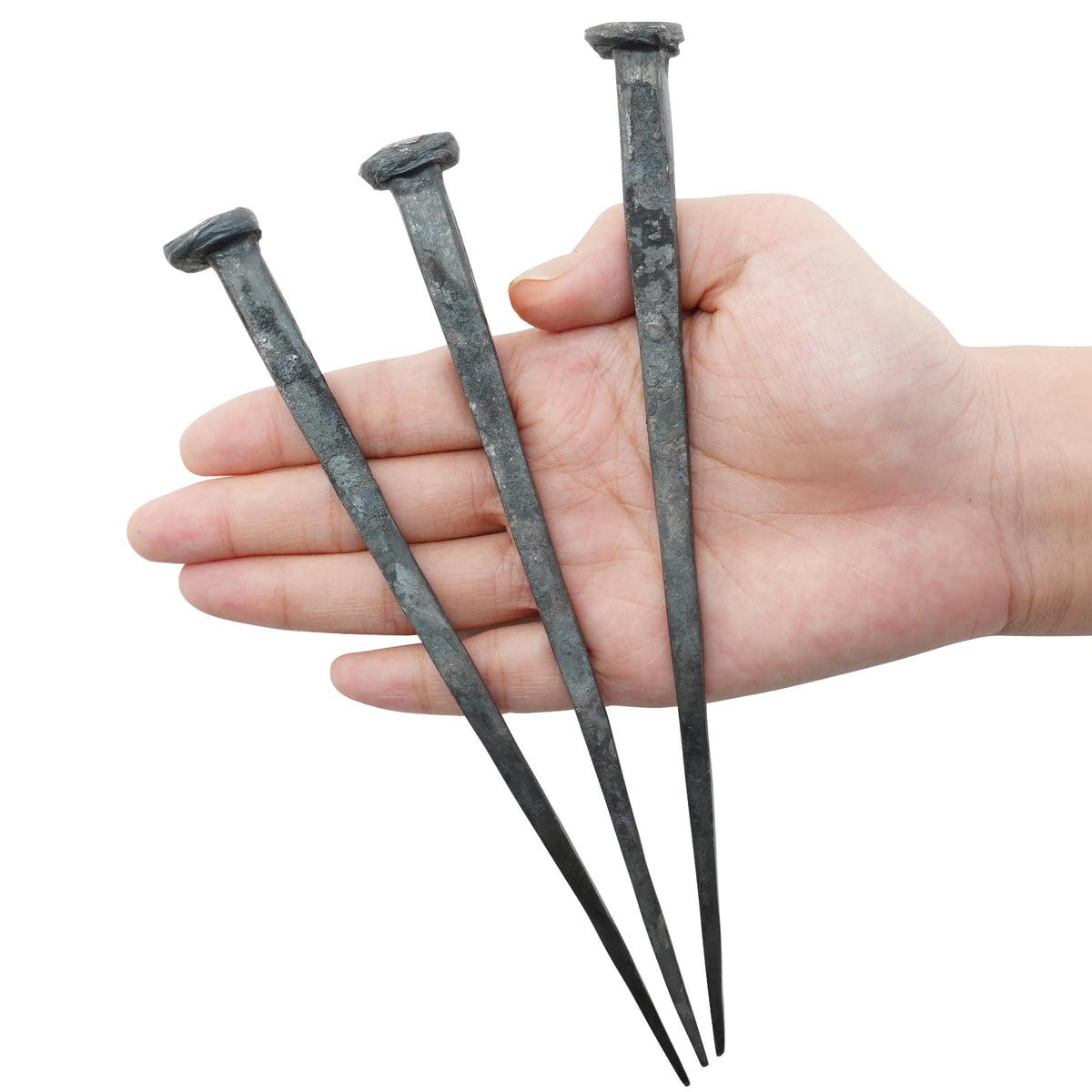 3 Pz Viti di Ferro Forgiati a Mano, Viti di Crocifissione Rustiche