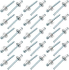 30 Pcs 6mm x 10mm Aluminum/Steel Open End Blind Rivets
