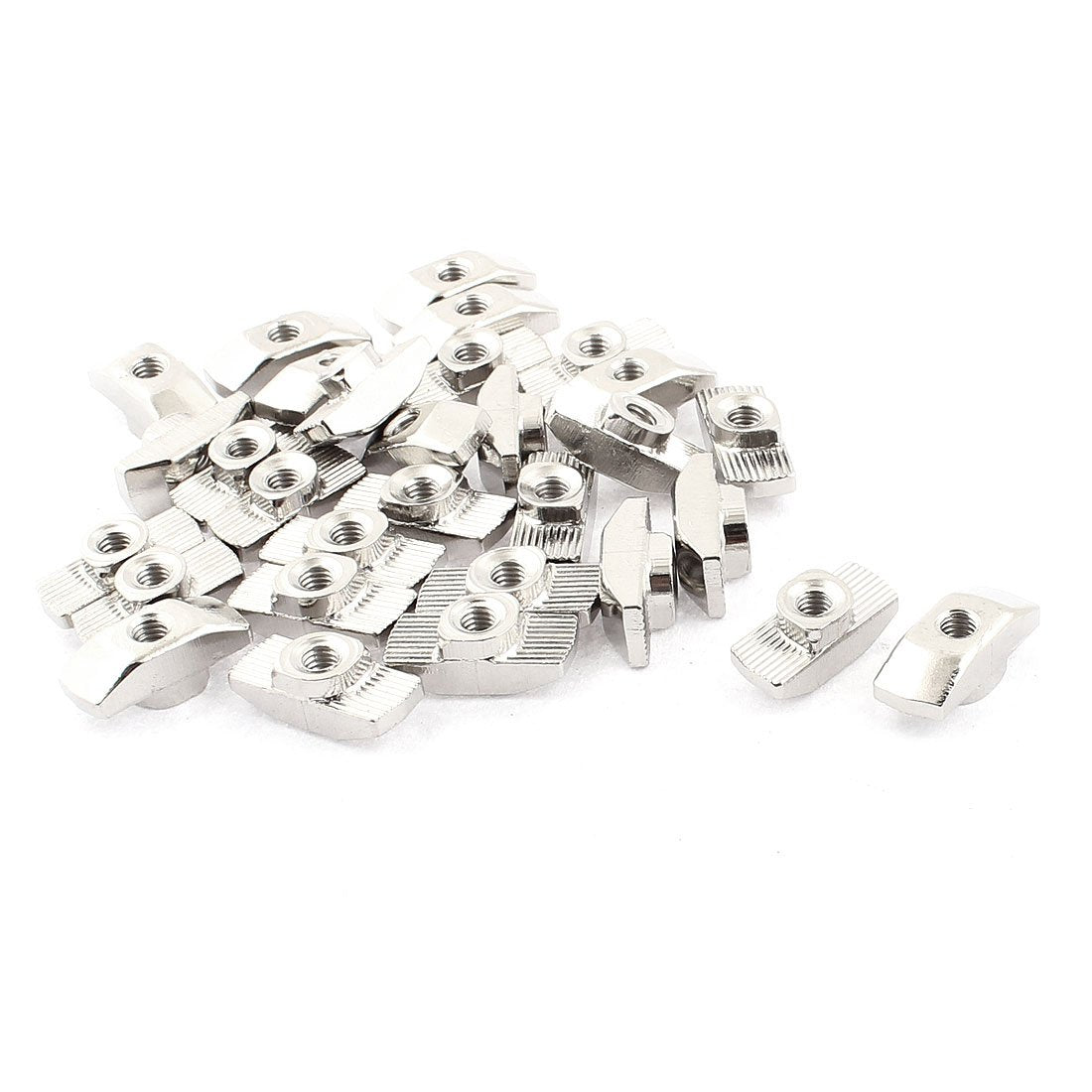 a16012500ux0442-DM M4 T Slot Hammer Head Drop in Nut Silver Tone, Female Thread (Pack of 30)