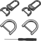 2Pcs Swivel Clasps Hook, 16mm 0.63" Detachable Snap Metal Lobster Claw Clasp Hook with Screwdriver and D Ring for Purse Keychain DIY Craft, Black