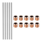 10pcs Bearing Sleeve 3mm x 5mm x 5mm Self-Lubricating & 5pcs Round Steel Rod 3mm High Speed Steel