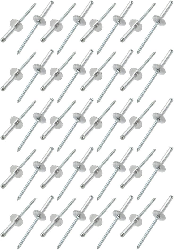 40 Pcs 3.2mm x 16mm Aluminum Open End Large Flange Blind Rivets