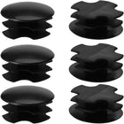 1" 25mm OD Plastic Black Round Tube Insert Pipe Protector, 0.91"-1" Inner Dia 6pcs
