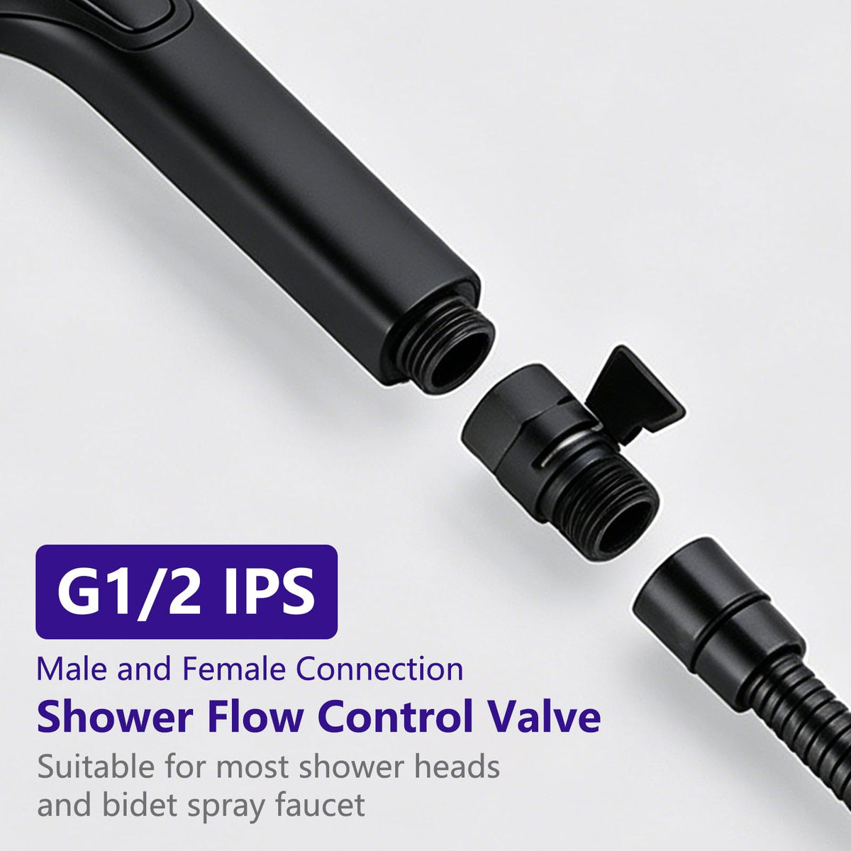 LinkMejor G1/2 IPS Testa Della Doccia Valvola di Chiusura - Bronzo, Nero