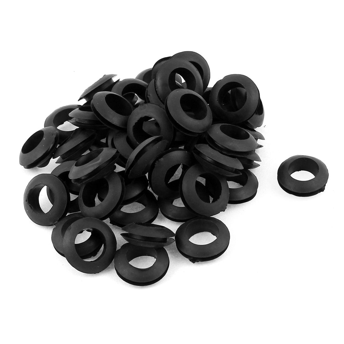 a15081100ux0621 Rubber Armature Bar Wire Grommets Gasket, 50 Piece, 10mm Inner Diameter, Black