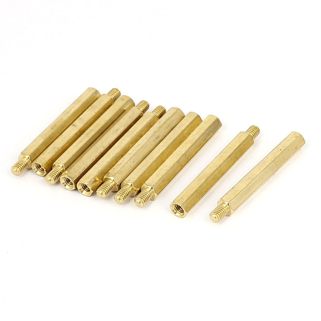 M4x40+6mm Female/Male Threaded Brass Hex Standoff Pillar Spacer 10pcs