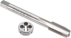 3/8"-24 UNF Tap and Die Set, HSS Machine Thread Tap with Round Threading Die, Right Hand