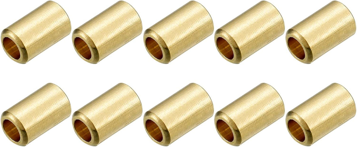 Brass Tube Spacer Beads, 5mm x 8mm Glossy Bead 3mm Inner Dia for DIY Jewelry Making Crafts Projects, Gold Tone 50Pcs