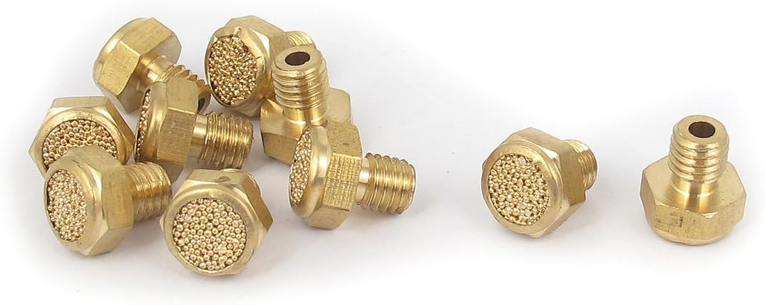 M5 Thread Brass Pneumatic Air Breather Muffler Noise Exhaust 10pcs