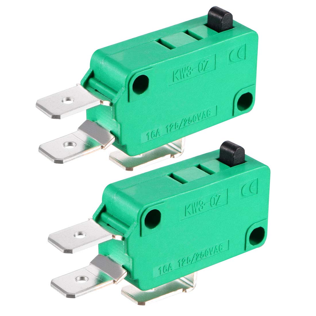 2PCS KW3-OZ 16A 125/250VAC SPDT NO NC Push Button Action Type Micro Limit Switches