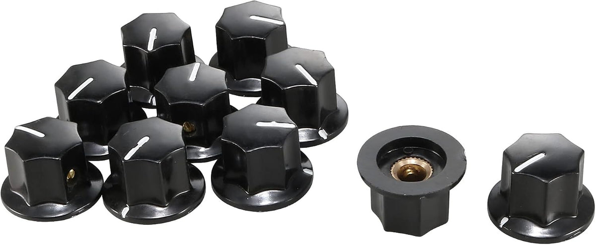 10 pcs Plastic Shell Potentiometer Pot Rotary Control Knob for 6mm Dia Shank