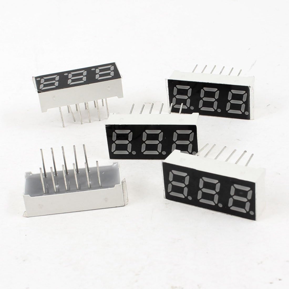 5 Pcs Common Anode 12 Pin 3 Bit 7 Segment 0.28" Red LED Display Digital Tube