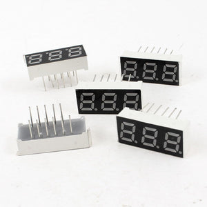 5 Pcs Common Anode 12 Pin 3 Bit 7 Segment 0.28" Red LED Display Digital Tube