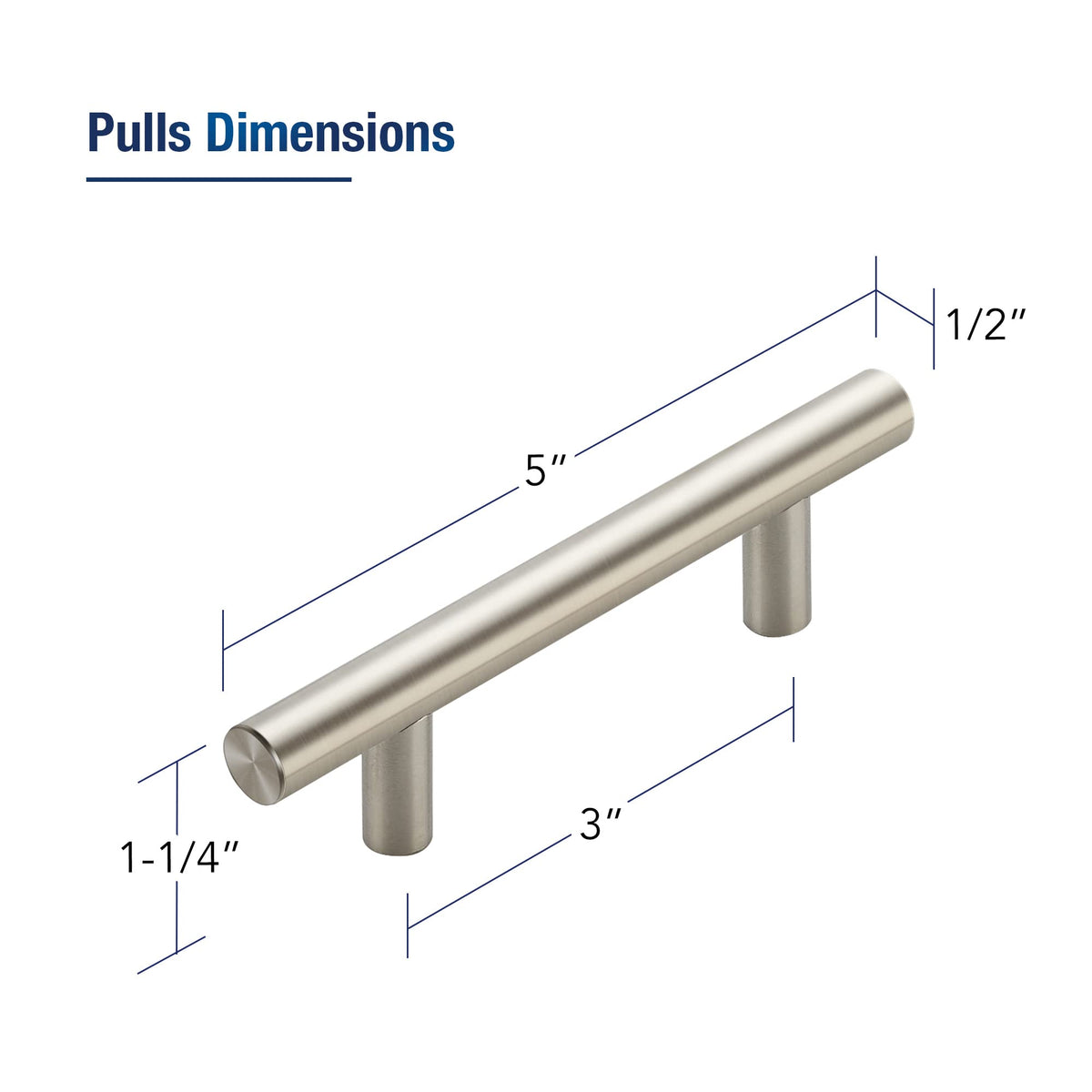 LinkMejor Puxadores de Gaveta de Aço Brushed Nickel, 3 Polegadas CC, 30 Pacote