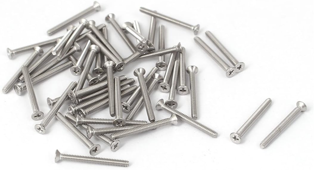 M1.6x16mm 316 Stainless Steel Countersunk Phillips Machine Screws Bolts 50 Pcs