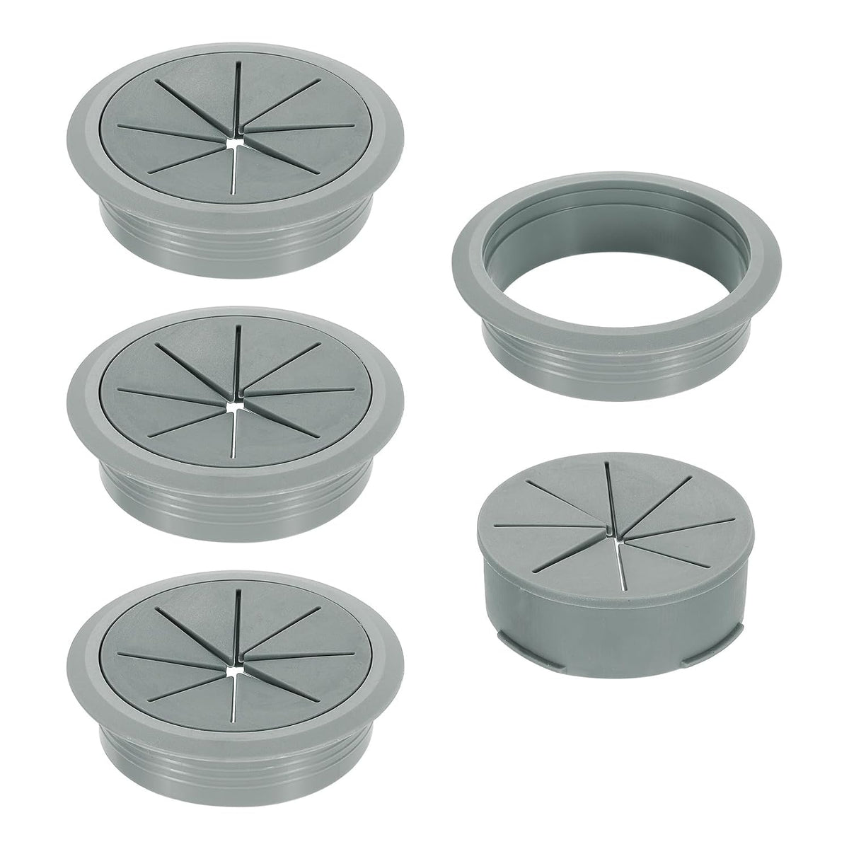 4 Pcs Desk Grommet, Fit 80mm/3.15" Plastic Cable Hole Cover Bulk Top Hat Grommet Desk Hole Cover for Cables Home Office, Dark Gray