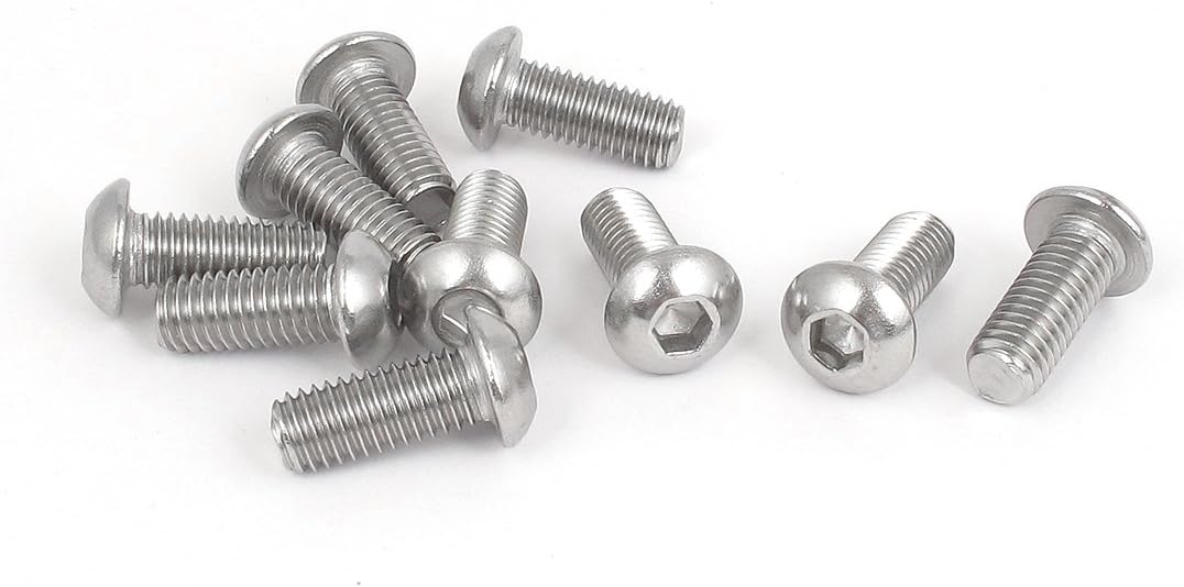 M8x20mm Hex Socket Machine Screw Countersunk Round Head Bolts 10PCS