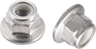 M5 Nylon Insert Hex Lock Nuts with Flange, 304 Stainless Steel, Plain Finish, 25pcs