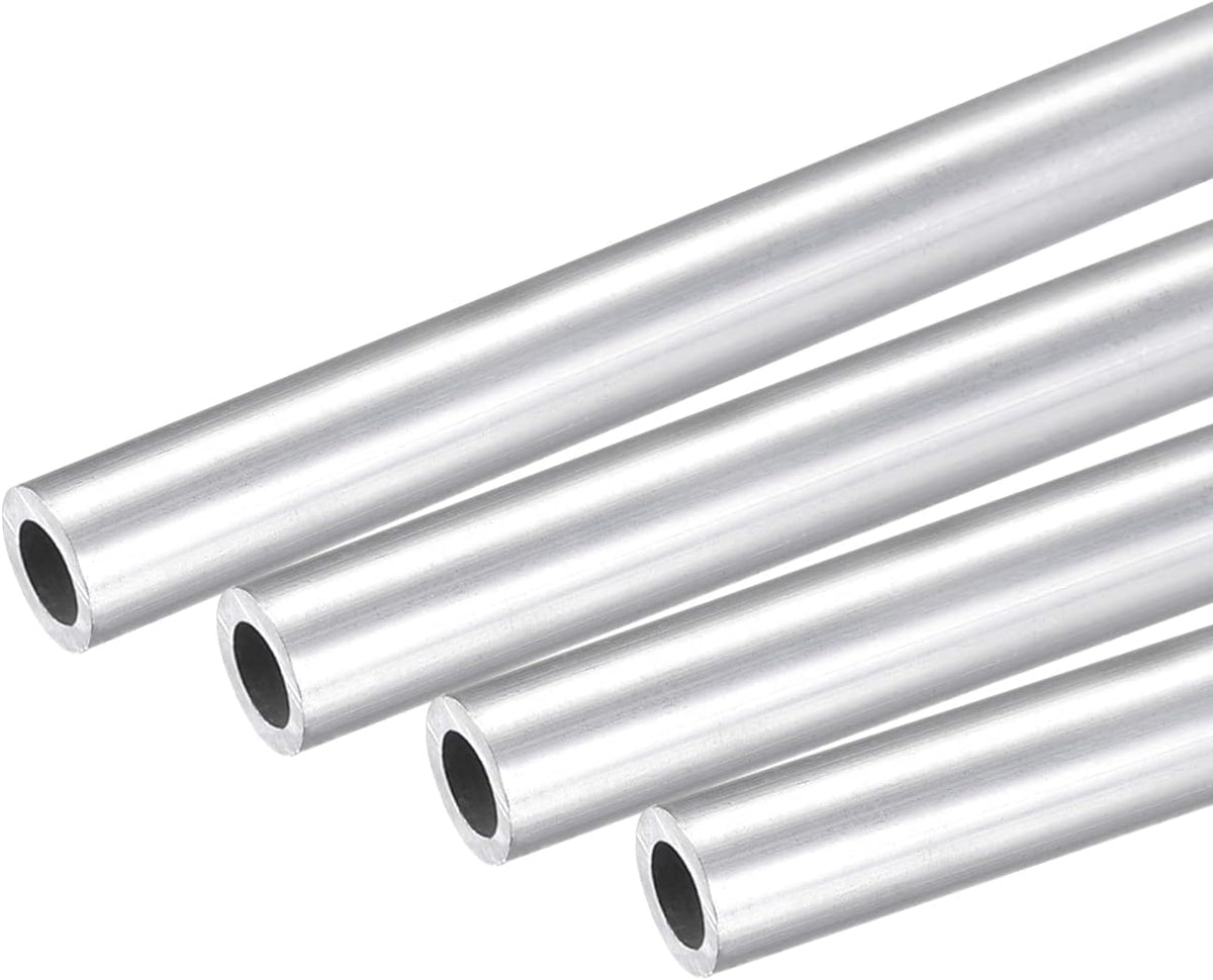 6063 Aluminum Round Tube 6mm OD 4mm Inner Dia 250mm Length Pipe Tubing 4 Pcs