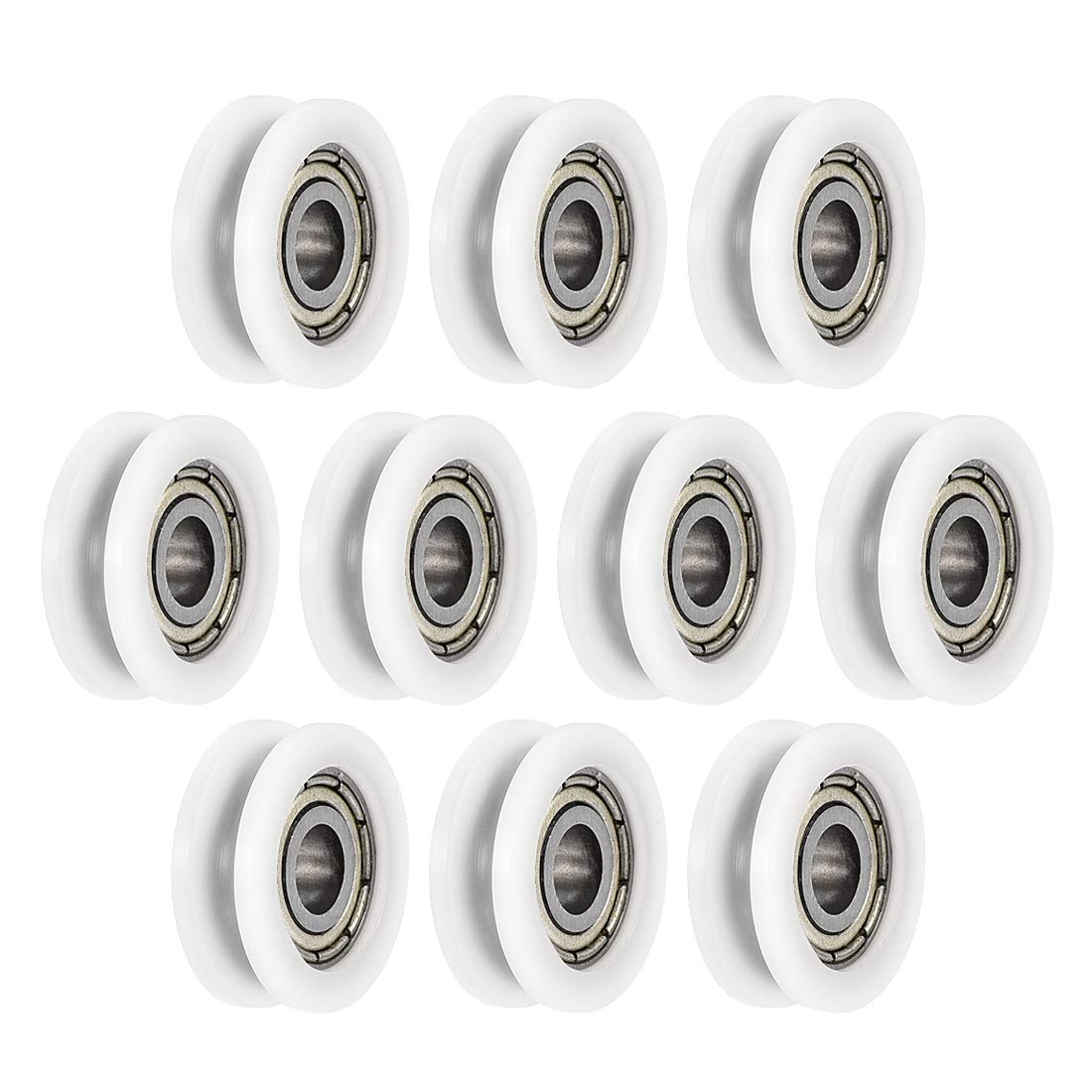 U695ZZ 695 Nylon U Groove Bearings 5x17x6mm Double Metal Shielded (GCr15) Chrome Steel Ball Bearings 10pcs