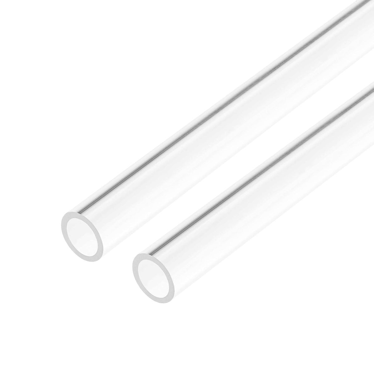 2pcs Clear Rigid Acrylic Pipe 9mm(3/8") ID x 12mm(1/2") OD x 0.5m(20") Round Tube Tubing