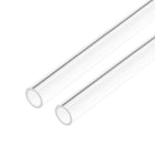 2pcs Clear Rigid Acrylic Pipe 9mm(3/8") ID x 12mm(1/2") OD x 0.5m(20") Round Tube Tubing